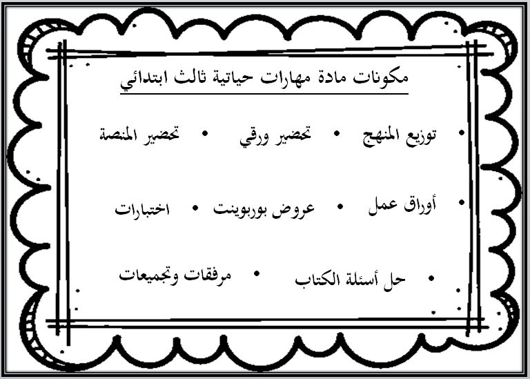 بوربوينت مادة المهارات الحياتيه والتربية الأسرية الصف الثالث الابتدائي الفصل الدراسي الثاني