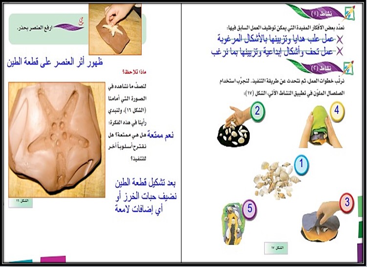 تحضير مادة التربيه الفنيه الصف الاول الابتدائي الفصل الدراسي الثاني