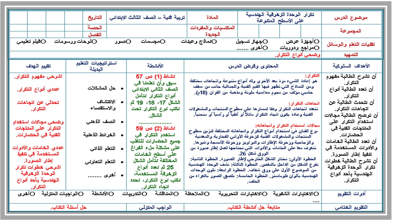 حل أسئلة فنية ثالث ابتدائي الفصل الثالث 