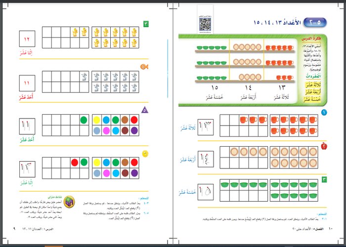 حل اسئله مادة الرياضيات الصف الاول الابتدائي الفصل الدراسي الثاني