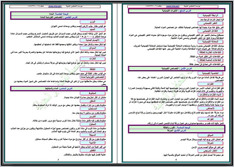 كتاب الطالب مادة العلوم الصف السادس الابتدائي الفصل الدراسي الثالث