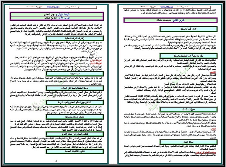 ملخص التربية الفنية الصف الثالث المتوسط الفصل الثالث