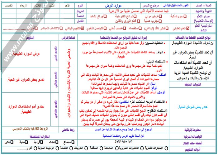 ورق عمل مادة العلوم الصف الأول الابتدائي الفصل الدراسي الثاني