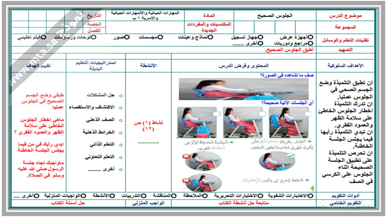 أوراق عمل التربية الأسرية الصف الأول الابتدائي الفصل الثاني 