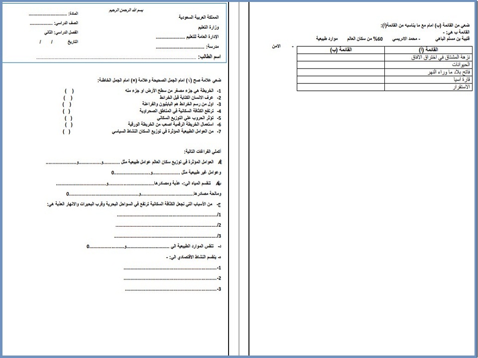 حل أسئلة الدراسات الاجتماعية الصف الخامس الابتدائي الفصل الدراسي الثاني