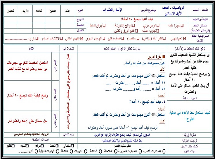 تحضير مادة رياضيات أول ابتدائي الفصل الثالث تحضير مادة رياضيات أول ابتدائي الفصل الثالث
