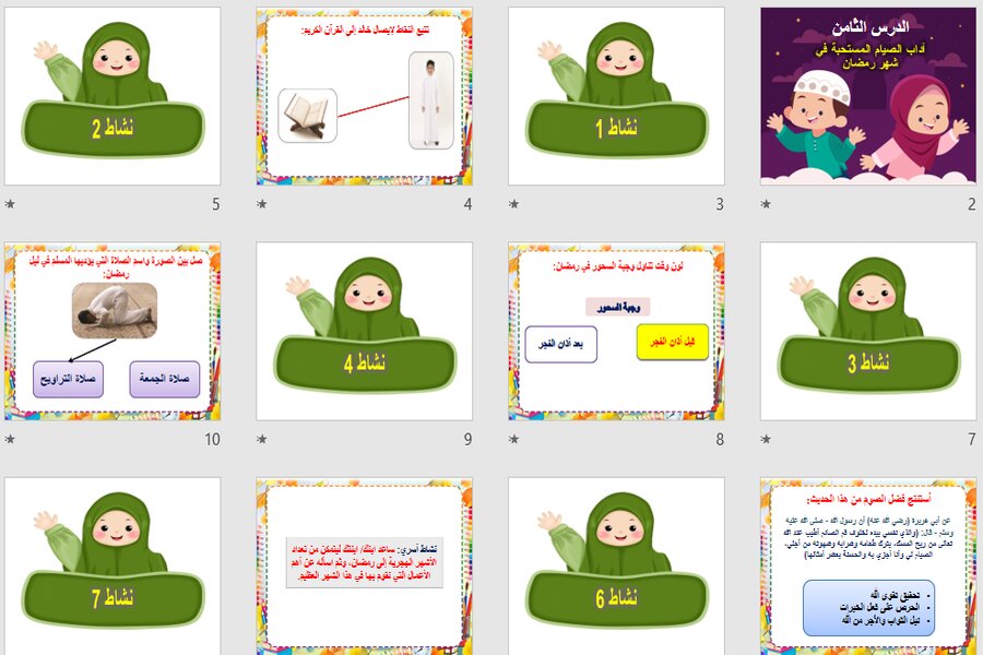 تحضير التربية الاسلامية رابع ابتدائى التربية الفكرية الفصل الثالث
