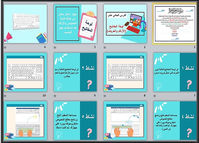 تحضير المهارات الرقمية رابع ابتدائى التربية الفكرية الفصل الثالث