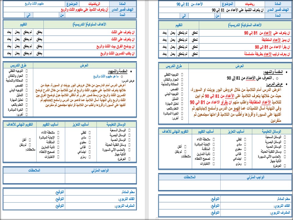 تحضير مادة رياضيات ثاني متوسط التربية الفكرية الفصل الثاني