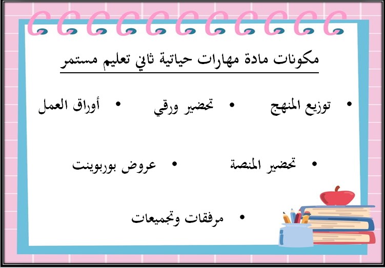 تحضير مهارات حياتية صف ثاني تعليم مستمر الفصل الثالث