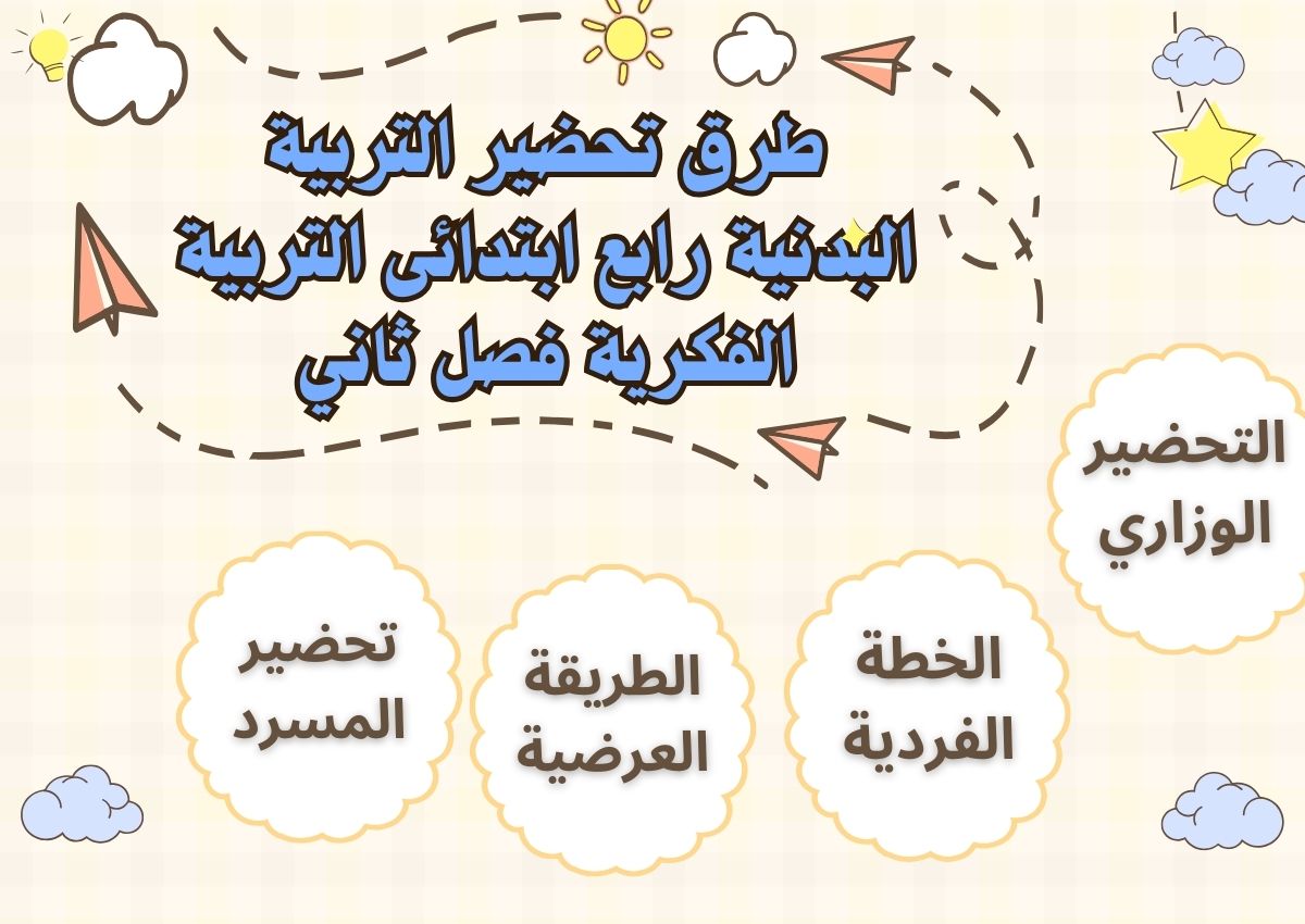 تحضير التربية البدنية رابع ابتدائى التربية الفكرية فصل ثاني