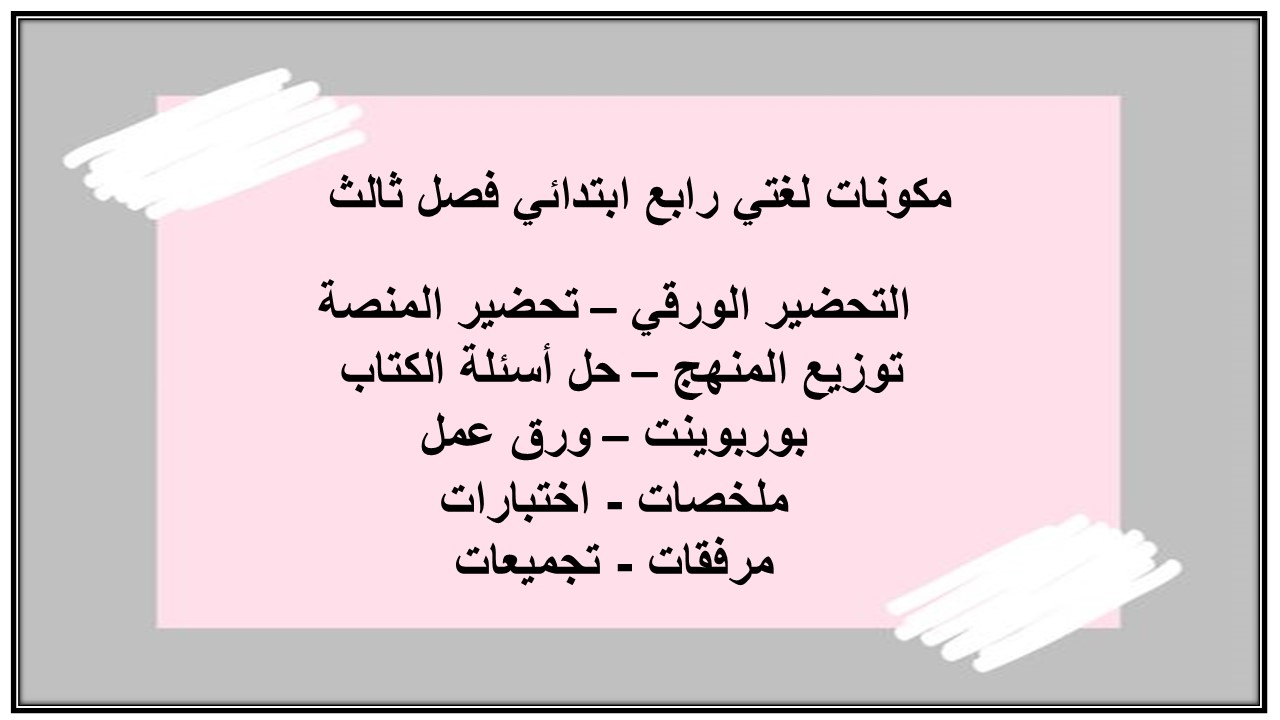 بوربوينت لغتي رابع ابتدائي فصل ثالث بوربوينت لغتي رابع ابتدائي فصل ثالث