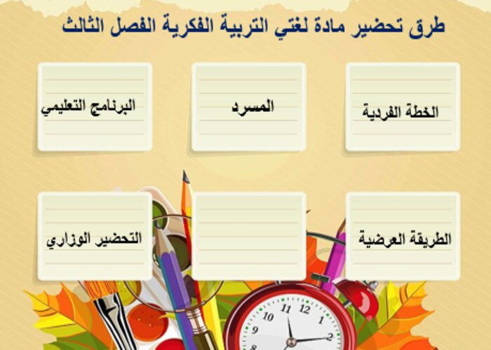 تحضير لغتى اول متوسط التربية الفكرية الفصل الثالث