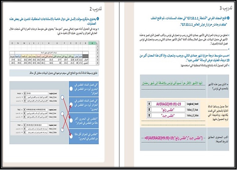 تحضير المهارات الرقمية اول متوسط التربية الفكرية الفصل الثالث