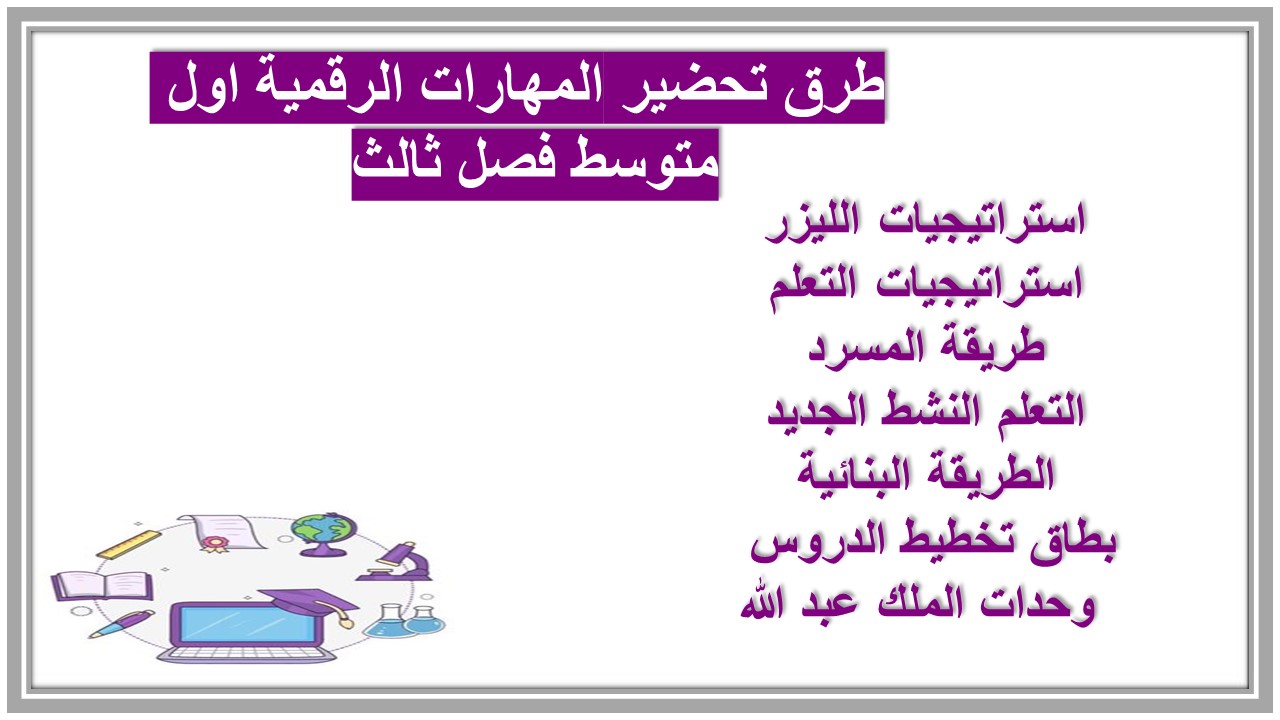 تحضير المهارات الرقمية اول متوسط فصل ثالث 