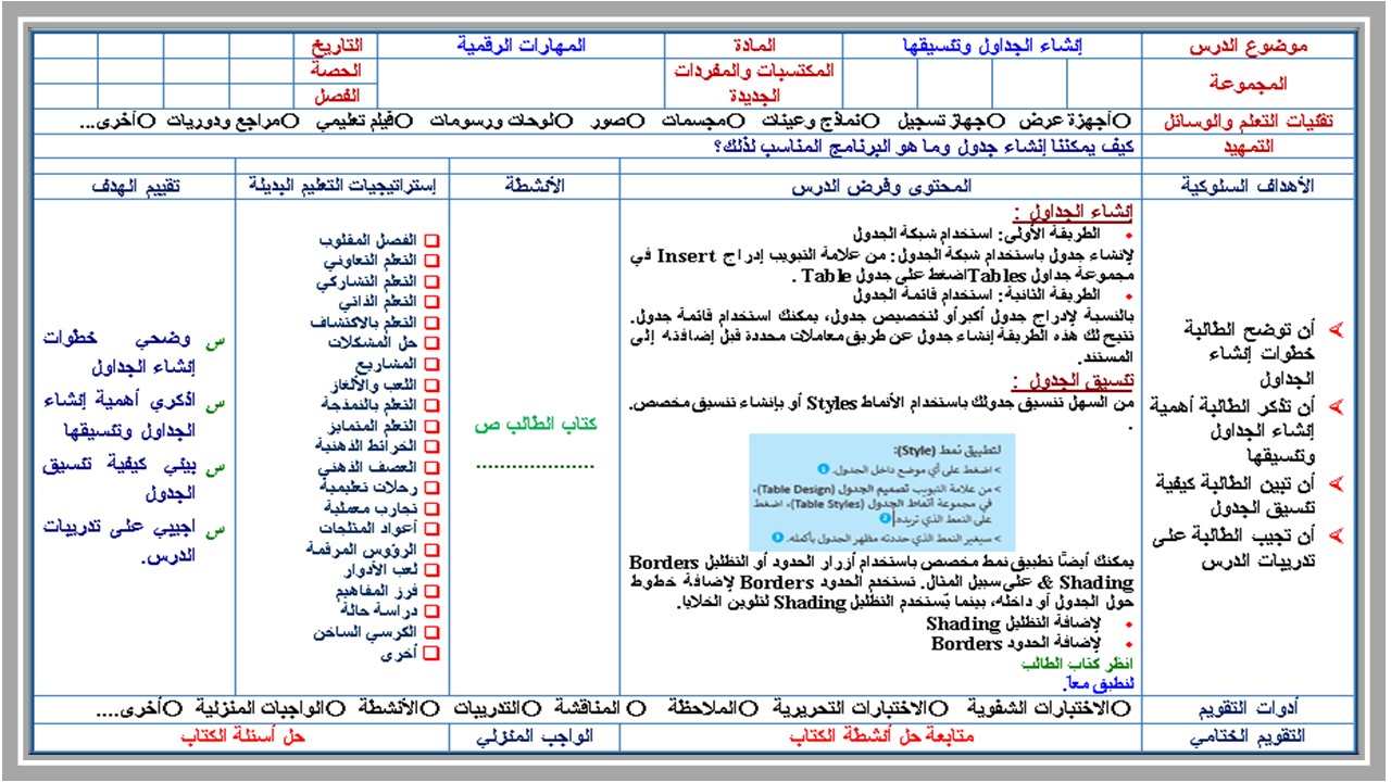 تحضير المهارات الرقمية سادس ابتدائي فصل ثالث 