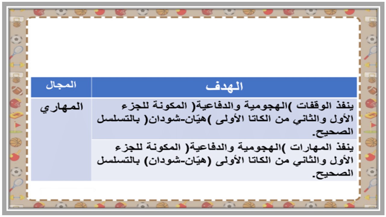 بوربوينت تربية بدنية والدفاع عن النفس أول متوسط فصل أول 