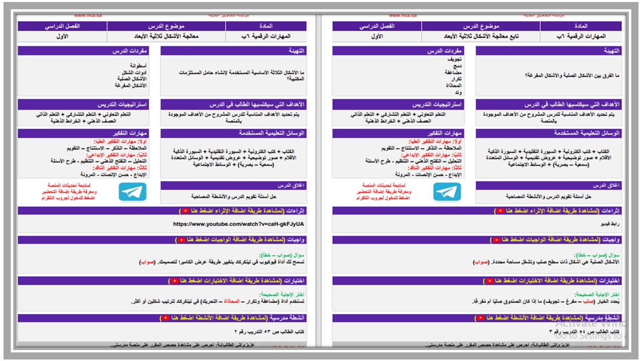 بوربوينت الحاسب الآلي للصف السادس الابتدائي الفصل الدراسي الأول