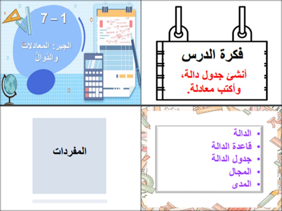 بوربوينت رياضيات أول متوسط الفصل الأول