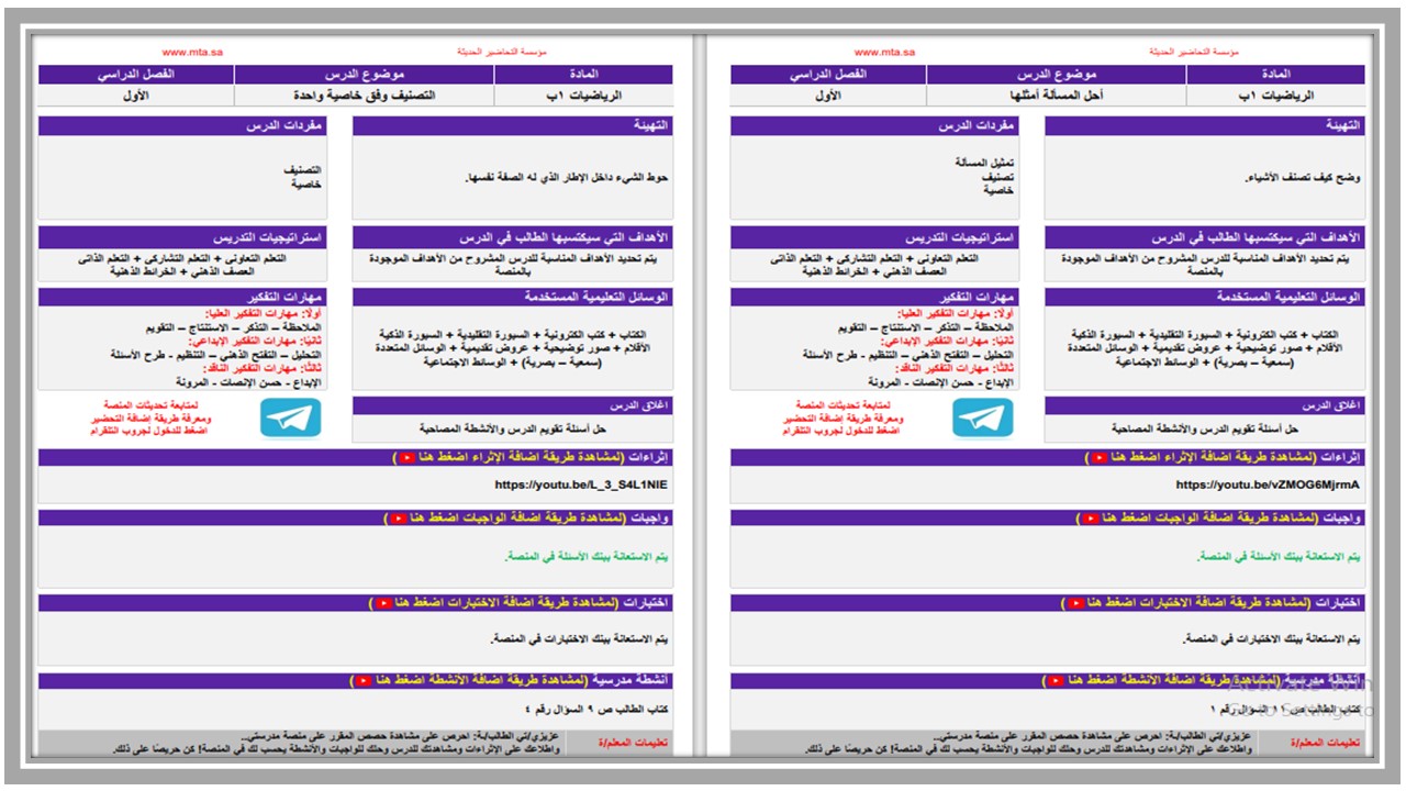 بوربوينت الرياضيات للصف الاول الابتدائي الفصل الدراسي الاول