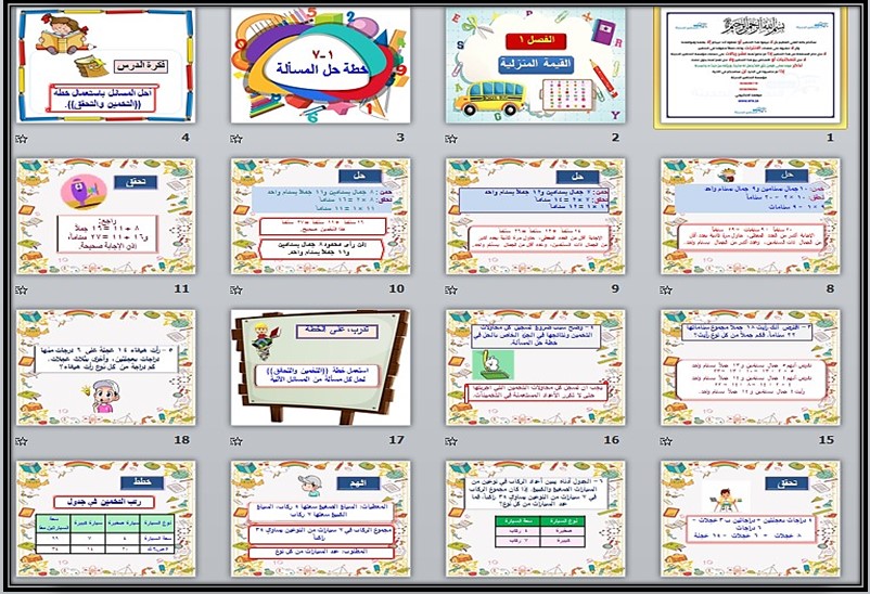 بوربوينت الرياضيات للصف الخامس الابتدائي الفصل الدراسى الاول