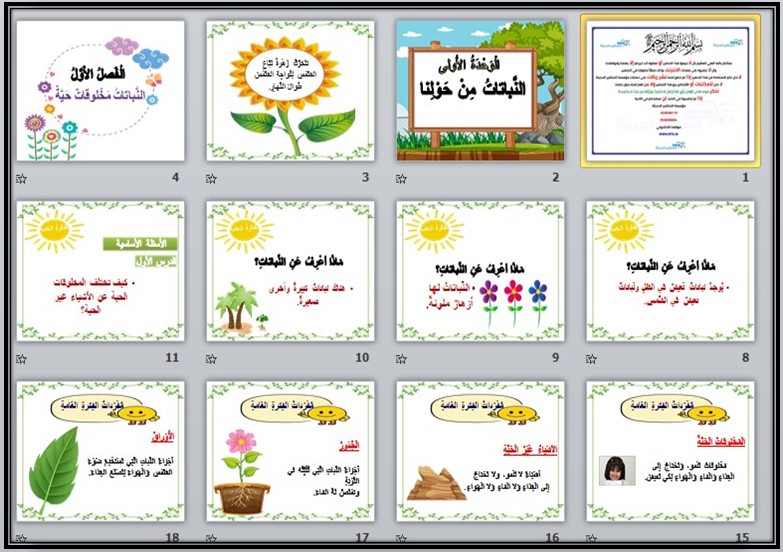 بوربوينت علوم أول ابتدائي فصل أول