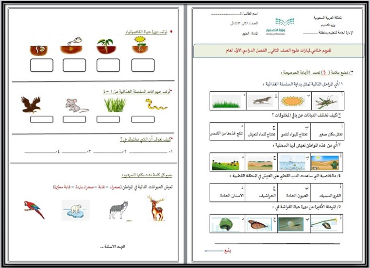 بوربوينت علوم ثاني ابتدائي فصل أول
