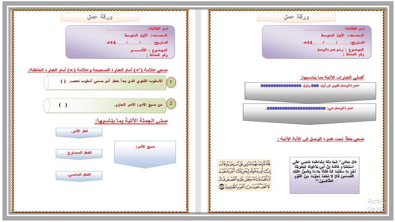 بوربوينت مادة لغتى الصف الأول متوسط الفصل الدراسى الأول