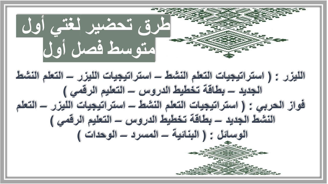 بوربوينت مادة لغتى الصف الأول متوسط الفصل الدراسى الأول