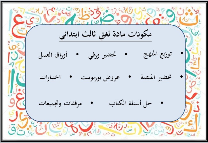 بوربوينت لغتي ثالث ابتدائي فصل أول