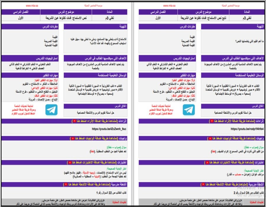 بوربوينت لغتي ثالث متوسط فصل أول