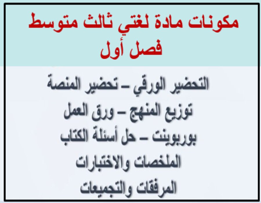 بوربوينت لغتي ثالث متوسط فصل أول