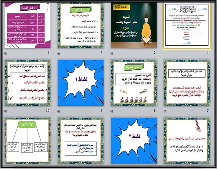 تحضير القرآن الكريم وتجويده سادس ابتدائي فصل أول