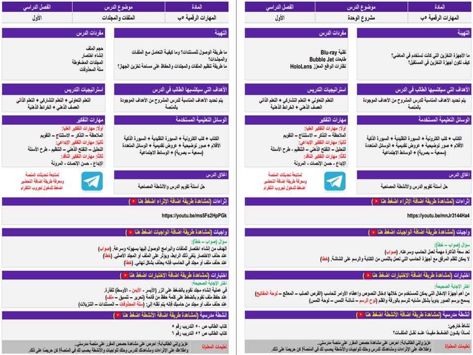 تحضير حاسب آلي خامس ابتدائي فصل أول