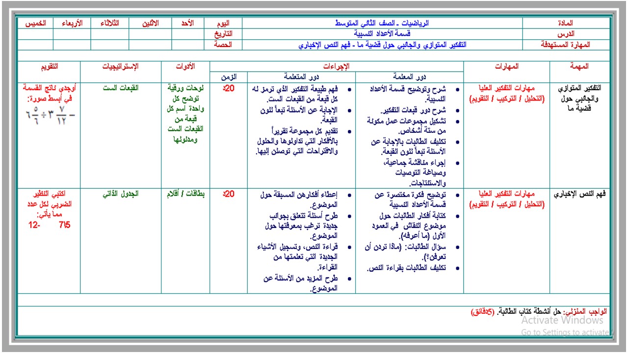 تحضير رياضيات ثاني متوسط فصل أول
