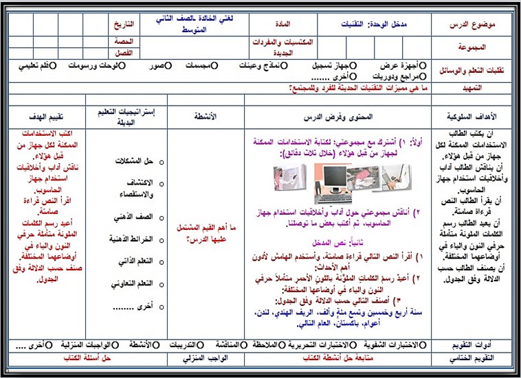 تحضير لغتي ثاني متوسط فصل أول