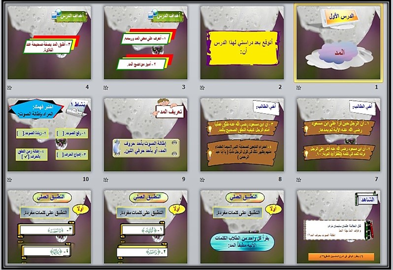 بوربوينت التجويد سادس ابتدائي فصل أول