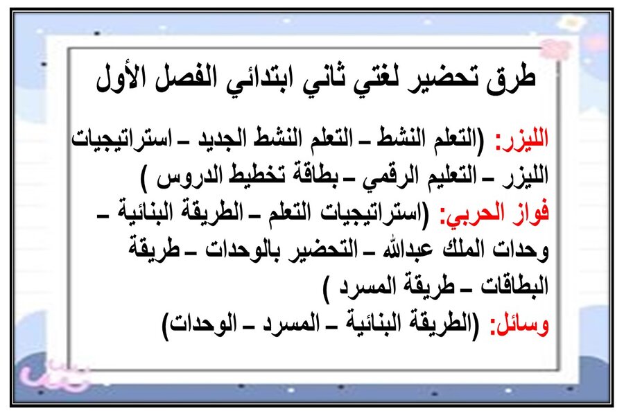أوراق عمل لغتي ثاني ابتدائي الفصل الأول