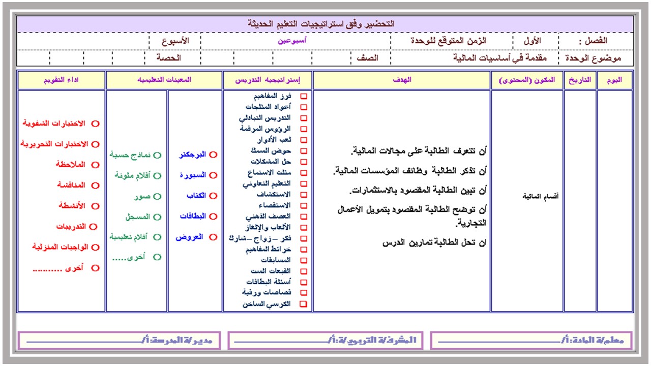أوراق عمل مادة الإدارة المالية (1-1) ثاني ثانوي مسارات الفصل الدراسي الأول
