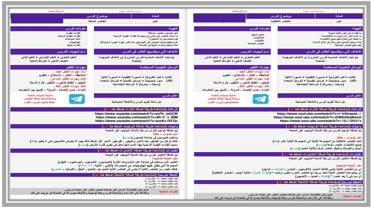 اوراق عمل علوم ثالث متوسط الفصل الثاني  