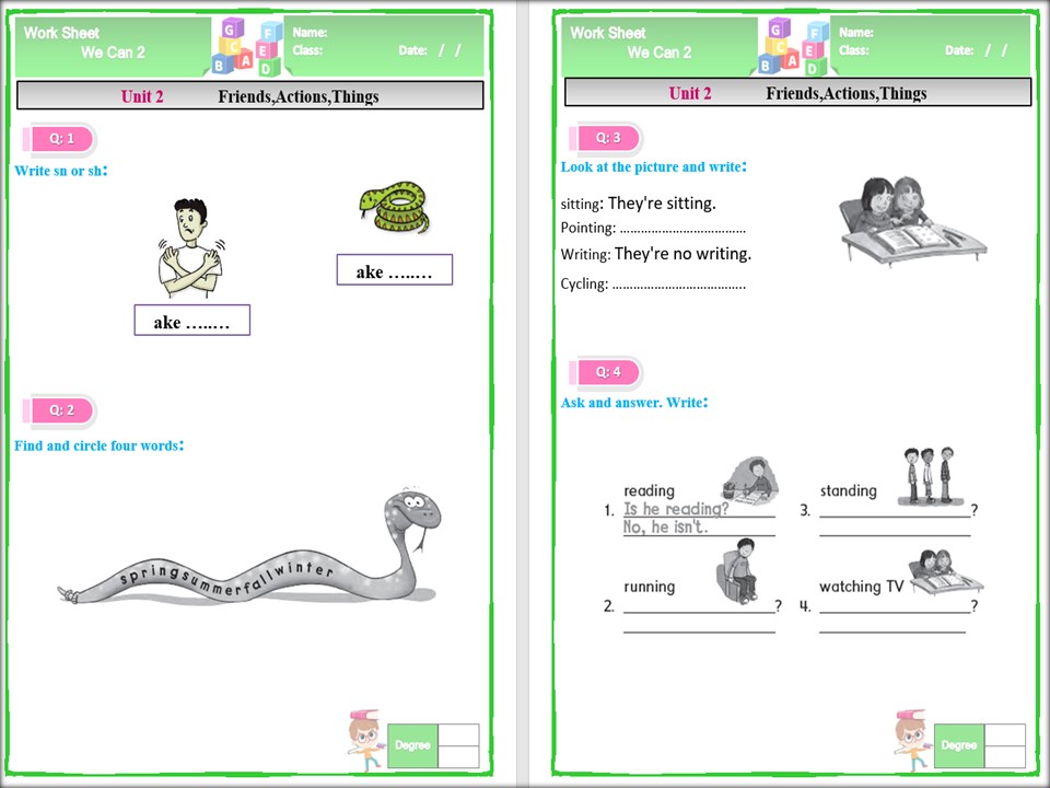 بور بوينت WE CAN 2 الصف الثاني الابتدائي الفصل الثاني