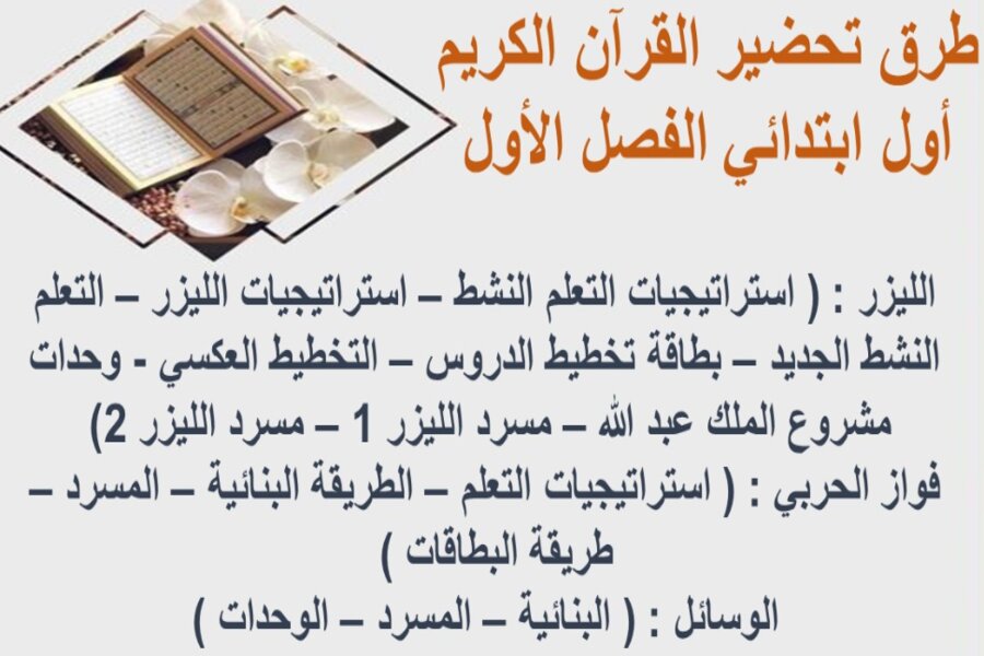 بوربوينت القرآن الكريم أول ابتدائي الفصل الأول 