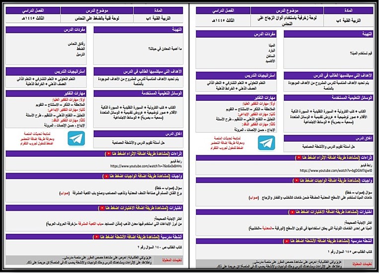 بوربوينت تربية فنية رابع ابتدائي الفصل الثالث