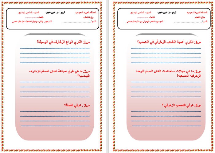 بوربوينت تربية فنية سادس ابتدائي الفصل الثالث بوربوينت تربية فنية سادس ابتدائي الفصل الثالث