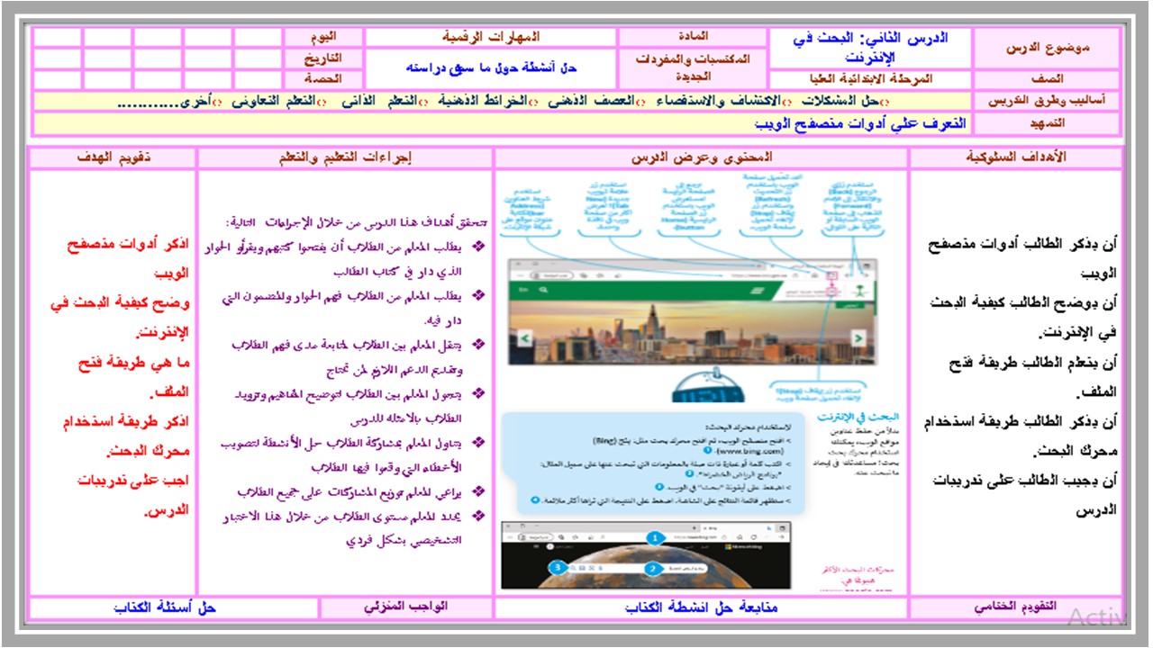 بوربوينت حاسب آلي رابع ابتدائي فصل ثاني 
