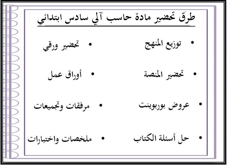 بوربوينت حاسب آلي سادس ابتدائي الفصل الثاني