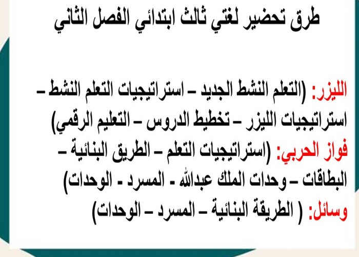 بوربوينت لغتي ثالث ابتدائي الفصل الثاني