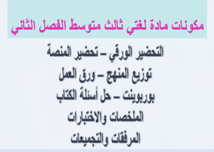 بوربوينت لغتي ثالث متوسط الفصل الثاني