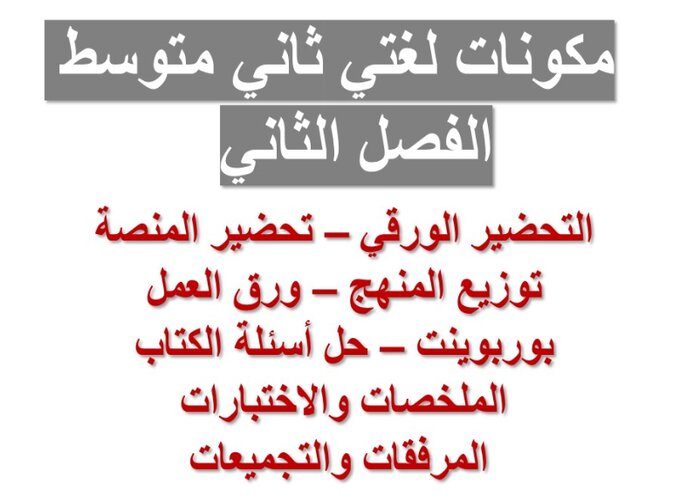 بوربوينت لغتي ثاني متوسط الفصل الثاني
