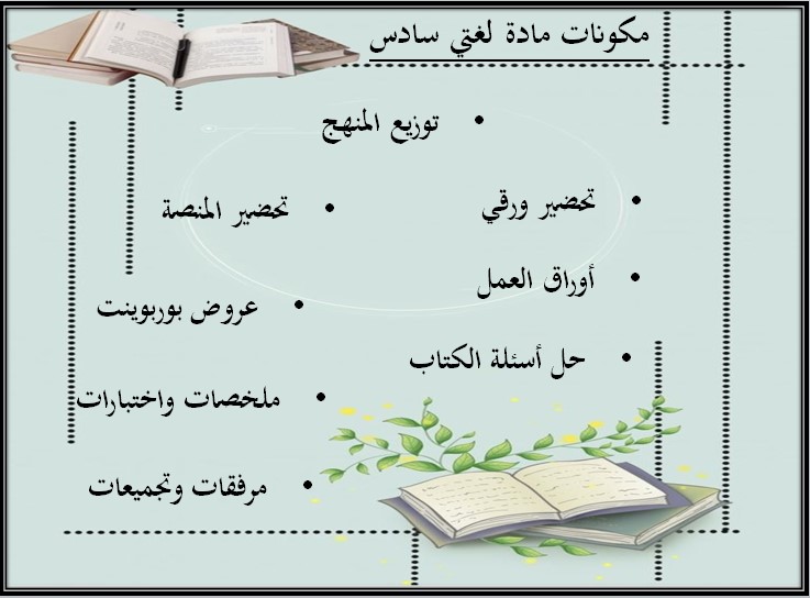 بوربوينت لغتي سادس ابتدائي الفصل الثالث بوربوينت لغتي سادس ابتدائي الفصل الثالث